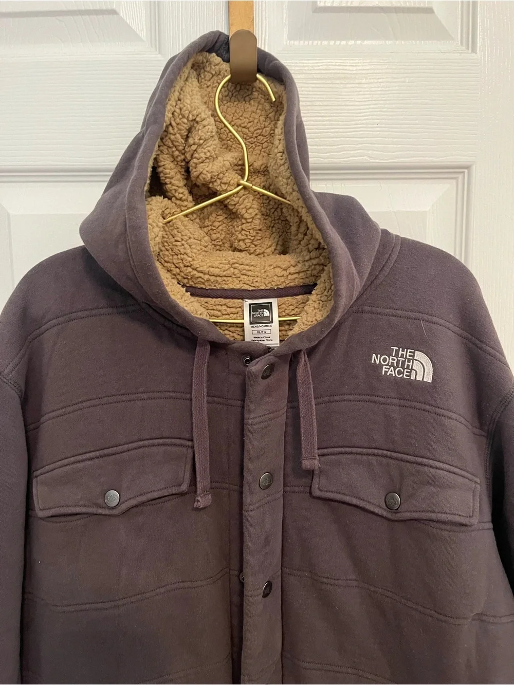 The North Face Men’s Sherpa Lined Hooded Snap Jacket Charcoal Size XL